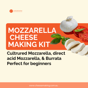 CULTURED MOZZARELLA, DIRECT ACID MOZZARELLA AND BURRATA CHEESEMAKING KIT